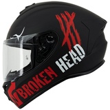 Broken Head Motorradhelm »Adrenalin Therapy 4X Black-Red Matt«, ein Helm für Adrenalin Junkies M (57-58 cm)