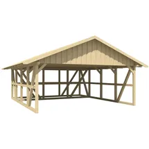 SKANHOLZ Doppel-Carport Schwarzwald 6,84 x 7,72 m unbehandelt inkl. Abstellraum