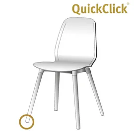 QuickClick Wagner QuickClick® Filzgleiter Möbelgleiter Stuhlgleiter 4er-Set zum Anschrauben - 4X Basis+Schraube+Gleiteinsatz austauschbar - Wollfilz Ultrasoft - Durchmesser Ø 20 mm - Made in DE - 15808400