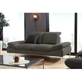 W.Schillig Couch Leder 2-Sitzer Grau