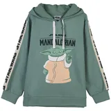 Star Wars Hoodie Baby Yoda Grogu Jungen Kapuzenpullover Gr.122-158 cm grün|schwarz 122 cm