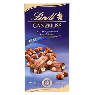 Lindt Tafelschokolade Ganznuss Vollmilch, 100g