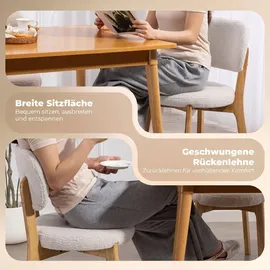 Homcom Esszimmerstuhl Polyester Creme 2er Set