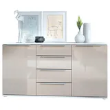 Vladon SIDEBOARD Porto Sandgrau Hochglanz