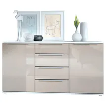 Vladon SIDEBOARD Porto Sandgrau Hochglanz