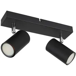 Deckenstrahler, Metall, verchromt, schwarz matt