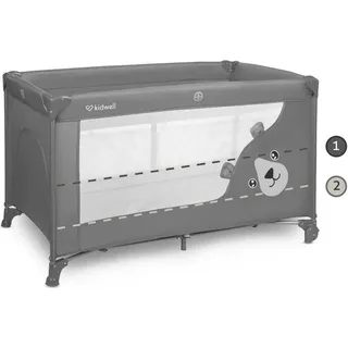 Coil Baby-Reisebett, Babybett, Kinderreisebett, BLISSY mit Seiteneingang, LockGuard-Schutz, faltbare Matratze Grau)