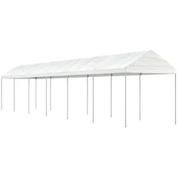 Pavillon mit Dach Weiß 13,38x2,28x2,69 m Polyethylen