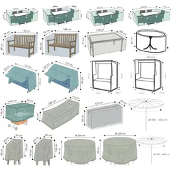 WEHNCKE Gartenmöbel Schutzhülle Hülle Abdeckung Sitzgruppe Abdeckplane Öse 420 D Variante: Für Gartenbänke 120 x 78 cm