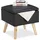 Relaxdays Sitzhocker mit Stauraum Kunstleder 40 x 40 x 40 cm Schwarz