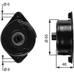 GATES Spannrolle, Keilrippenriemen DriveAlign® Riemenspanner,  70mm für BMW 11287786880 T39006
