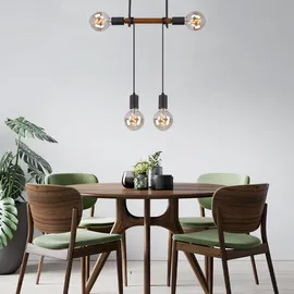 GLOBO Hängeleuchte 4-flg. 39 cm Holz Metall schwarz braun
