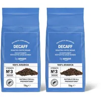 by Amazon Kaffeebohnen, Entkoffeiniert, Lichte Röstung, 2 kg (2 Packungen mit 1 kg), Rainforest Alliance Zertifiziert