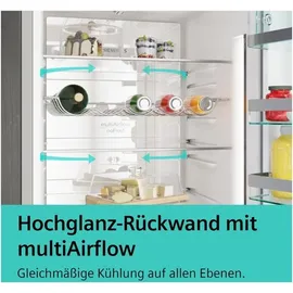 Siemens iQ300 MK67KGNIBA Kühl-Gefrierkombination (321 l, 1860 mm hoch, Edelstahl)