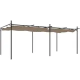vidaXL Pergola mit Schiebedach 5,89 x 2,92 m Grau/Schwarz