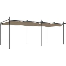 vidaXL Pergola mit Schiebedach 5,89 x 2,92 m Grau/Schwarz