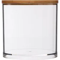 5five simply smart Wattepadspender Selena, Abschminktuchspender, Kunststoff, Bambus, 9.6 cm, 161082