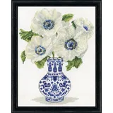 Design Works Crafts Kreuzstich Stickpackung Weiße Anemonen, Zählmuster