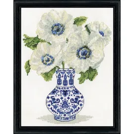 Design Works Crafts Kreuzstich Stickpackung Weiße Anemonen, Zählmuster