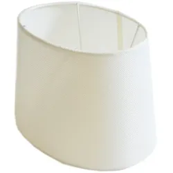 B&S Lampenschirm Lampenschirm oval aus Stoff H 15.5 cm für Tisch - Stehlampen weiß
