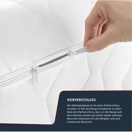 Fdm Matratze 100x200 cm COMFORT DUO MAX Kaltschaummatratze 7 Zonen H3 H4 HR-Schaum 14 cm mit waschbarem Premium Bezug