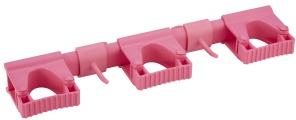 Vikan Hygienisches Hi-Flex-Wandhalterungssystem, Modulare Halterung für eine vielfältige Anwendung, Farbe: Pink