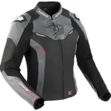 BERING Snap Lederjacke Schwarz/Grau/Rot 40