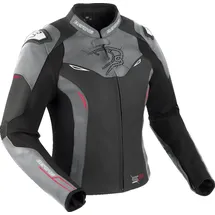 BERING Snap Lederjacke Schwarz/Grau/Rot 40