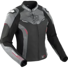 BERING Snap Lederjacke Schwarz/Grau/Rot 40
