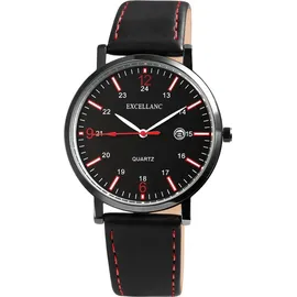 Excellanc Herren – Kunstleder, Analog Quarz, Datumsanzeige