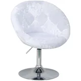 Svita Cocktailsessel HAVANNA Samt 62 x 88 x 58 cm Weiß drehbar, höhenverstellbar