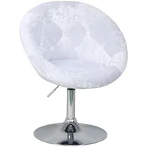 Svita Cocktailsessel HAVANNA Samt 62 x 88 x 58 cm Weiß drehbar, höhenverstellbar