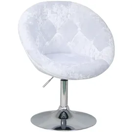 Svita Cocktailsessel HAVANNA Samt 62 x 88 x 58 cm Weiß drehbar, höhenverstellbar