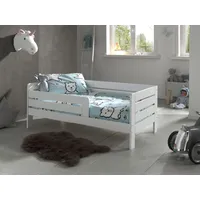 Vipack Kinderbett »Junior, Kiefermassiv mit umlaufendem Absturzschutz und Rolllattenrost«, (B/H/T ca. 143,6x56x70cm, mit niedrigem Betteinstieg), wahlweise in 2 Farben, mit oder ohne Schublade