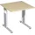 Geramöbel Flex Schreibtisch ahorn quadratisch, C-Fuß-Gestell silber 80,0 x 80,0 cm