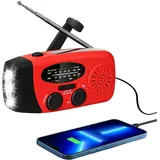 Kurbelradio Notfallradio Solar LED Taschenlampe Radio Power Bank 600mAh AM/FM Batteriebetrieben mit Handkurbel Survival Ausrüstung Tragbare für Wandern Camping Survival Blackout Outdoor
