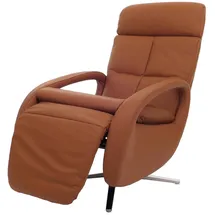 Mendler Relaxsessel HWC-L11, Design Fernsehsessel TV-Sessel Liegesessel, Liegefunktion drehbar, Voll-Leder ~ braun