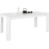 INOSIGN Esstisch Prisma 180x90 cm, Esszimmertisch, ausziehbar, erweiterbar auf 228 cm, rechteckig,Tischplatte Stärke 22 mm u. mit elegantem Siebdruck weiß