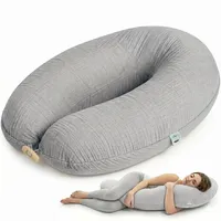sei Design Stillkissen XXL 190x35 cm, Natur Kapok, Musselin Bezug aus Bio-Baumwolle, Schwangerschaftskissen, Füllmenge anpassbar, ergonomisch geprüft