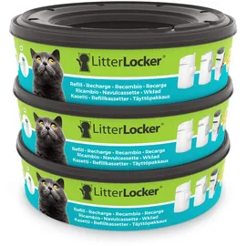 Litter Locker LitterLocker Pack de 3 RECHARGES Runde Displayschutzfolie für Katzen grün 17 x 17 x 15 cm