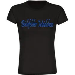 multifanshop Kinder T-Shirt - Bielefeld - Bielefelder Mädchen - Druck blau - Kind