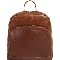 Tagesrucksack X-ZONE, Gr. B/H/T: 32cm x 30cm x 11cm, onesize, braun (cognac), Rindsleder, Leder, Retro, modisch, Rucksäcke, echt Leder