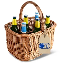 Creative Home Weidenkorb Flaschenkorb 6 Flaschen 40 x 31 x 38 cm braun