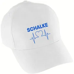 multifanshop Baseballcap - Schalke - Herzschlag - Druck blau - Mütze