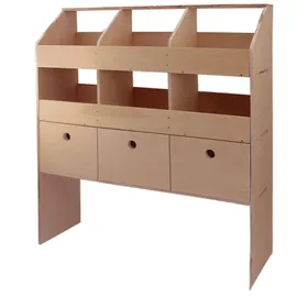 MONSTER SHOP Monster Racking Universal Fahrzeugausbau Kfz Autoregal Fahrzeugeinrichtung Regalsystem Regal Holzregal Regalsystem Transporter Lieferwagen Werkzeug... - Braun