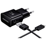 Samsung USB Ladeadapter mit Schnellladefunktion + Micro-USB-Kabel EP-TA20 Schwarz