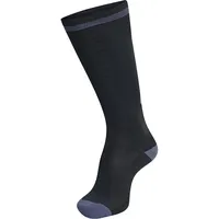 hummel Unisex Elite Indoor High Socken, Schwarz/Asphalt, 46 EU
