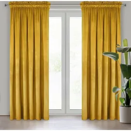 Eurofirany Melanie Vorhang 140x270 Kräuselband Braun - Gelb