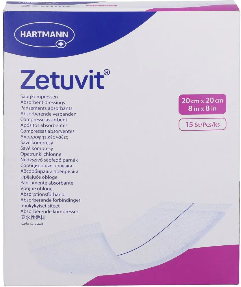 ZETUVIT Saugkompressen steril 20x20 cm 15 St
