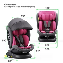 XOMAX 946i Kindersitz drehbar 360° mit ISOFIX, Liegefunktion I mitwachsend I 0-36 kg, 0-12 Jahre, Gruppe 0/1/2/3 I 5-Punkt-Gurt und 3-Punkt-Gurt I Bezug abnehmbar, waschbar I ECE R129